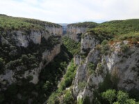 Aussicht über die Schlucht 'Foz de Arbayún' wo viele Geier beheimatet sind