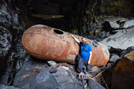 Presslufttank in der Cambrian Slate Mine