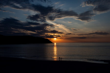 Sonnenuntergang am Cliff Beach, Isle of Lewis